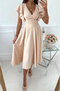 R&B | Elegantes Midi Kleid mit Schmetterlingsärmeln