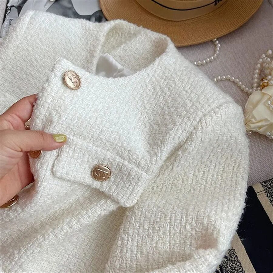 R&B | Damen Tweedjacke mit Rundhalsausschnitt