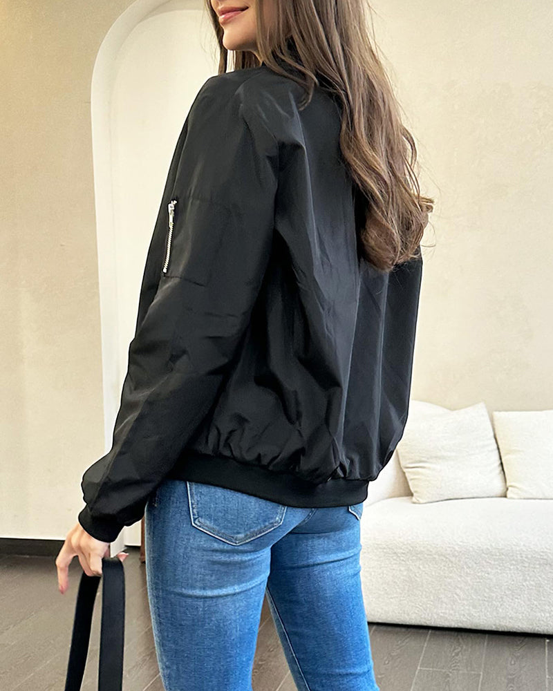 R&B | Klassische Bomberjacke mit Taschen für Frauen
