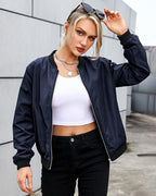 R&B | Klassische Bomberjacke mit Taschen für Frauen