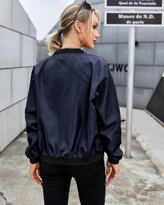 R&B | Klassische Bomberjacke mit Taschen für Frauen