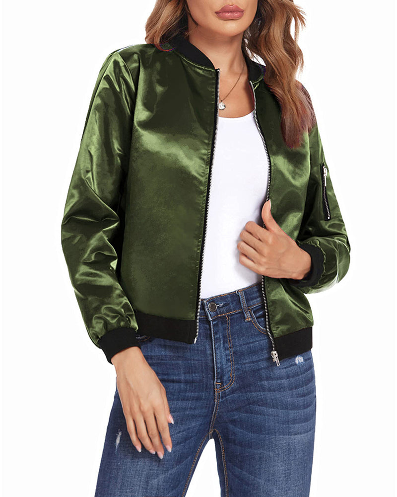 R&B | Klassische Bomberjacke mit Taschen für Frauen