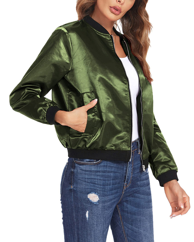 R&B | Klassische Bomberjacke mit Taschen für Frauen