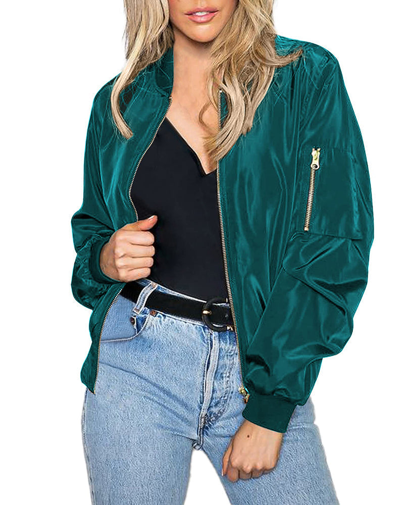 R&B | Klassische Bomberjacke mit Taschen für Frauen