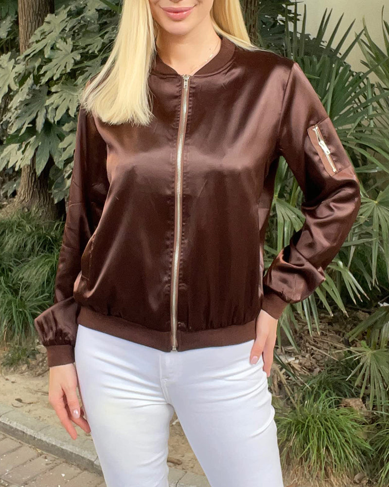 R&B | Klassische Bomberjacke mit Taschen für Frauen