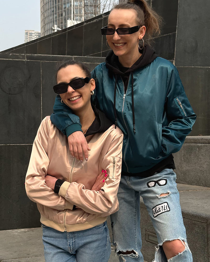 R&B | Klassische Bomberjacke mit Taschen für Frauen