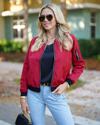 R&B | Klassische Bomberjacke mit Taschen für Frauen