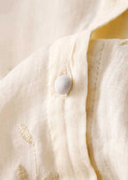 R&B | Bestickte Baumwoll Leinen Bluse