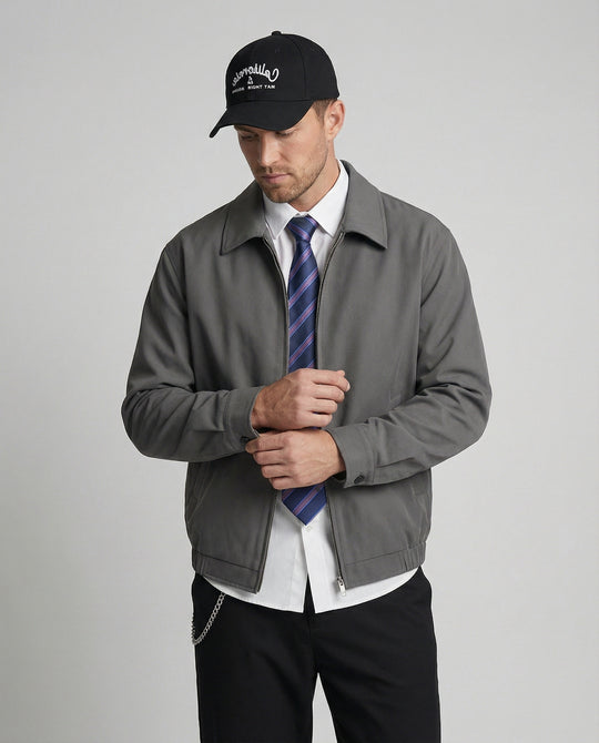 Herren Kurz-Blazer Retro Baseball Jacke mit Schulterpolstern