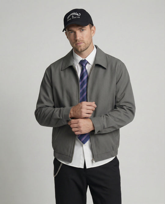Herren Kurz-Blazer Retro Baseball Jacke mit Schulterpolstern