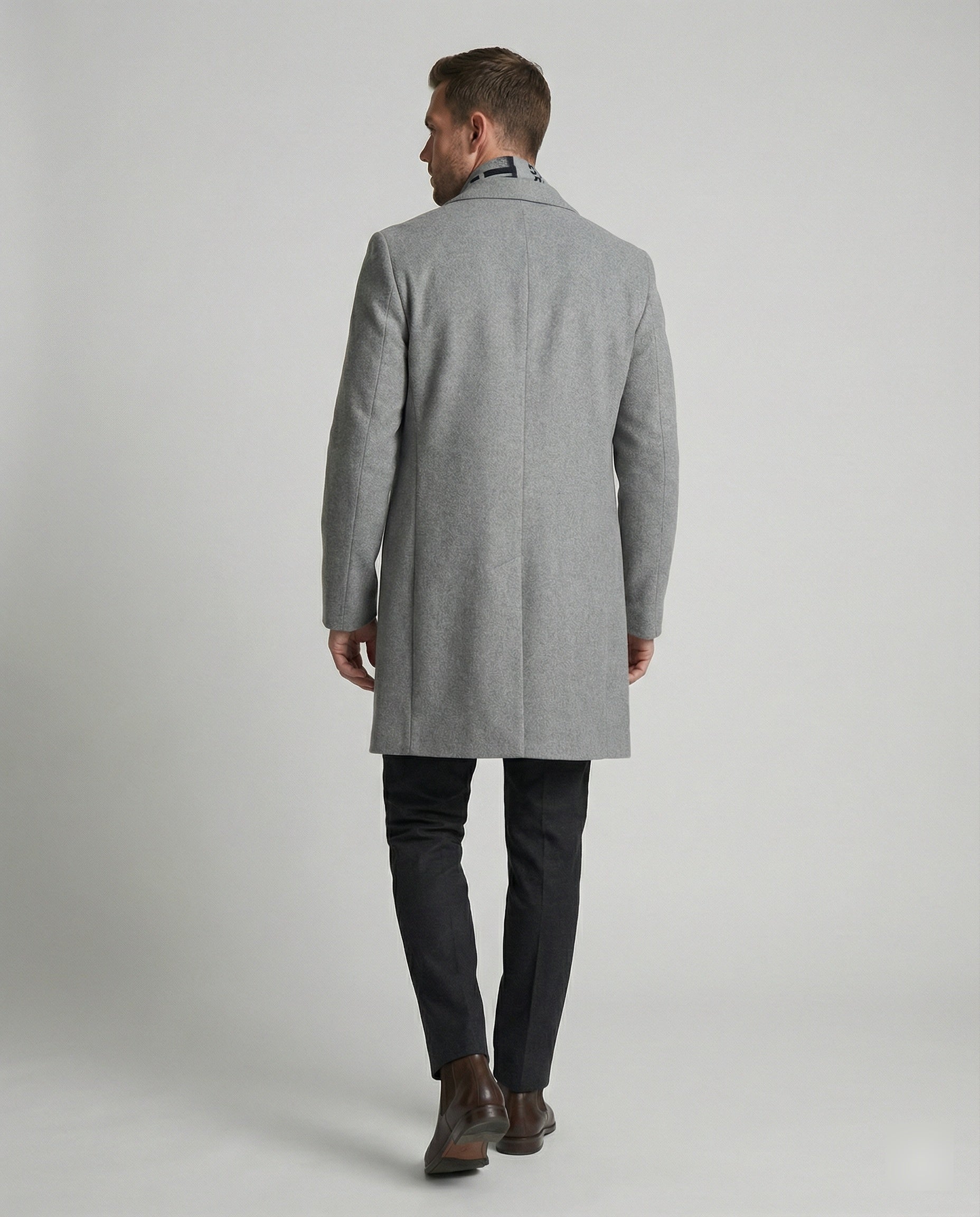 Trechcoat für Herren Herbst Winter Grau Schwarz