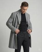 Trechcoat für Herren Herbst Winter Grau Schwarz