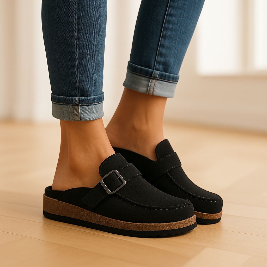 Clogs - Slipper - Schnalle - Mules - Damenschuhe R&B