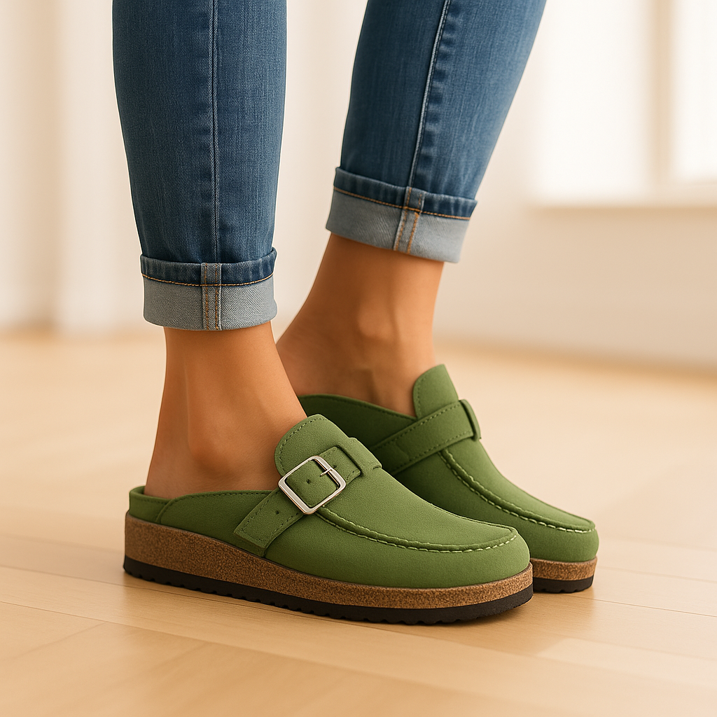Clogs - Slipper - Schnalle - Mules - Damenschuhe R&B