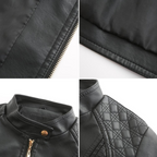 R&B | Lederjacke mit Hohem Kragen Herbst Edition