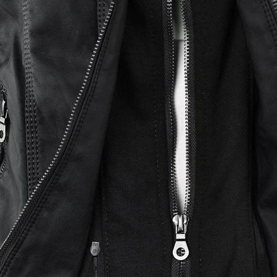R&B | Elegantes Motorradjacke mit Kapuze Aus Hochwertigem Leder