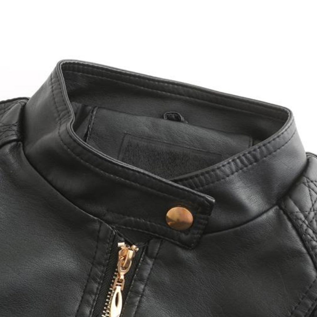 R&B | Lederjacke mit Hohem Kragen Herbst Edition