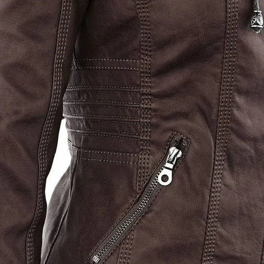 R&B | Elegantes Motorradjacke mit Kapuze Aus Hochwertigem Leder