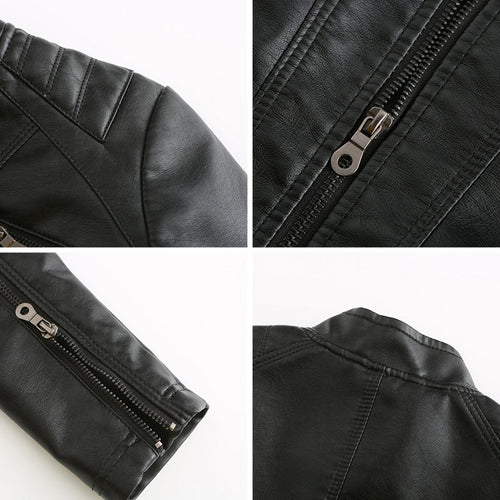R&B | Klassische Lederjacke Mit Reißverschlussdesign