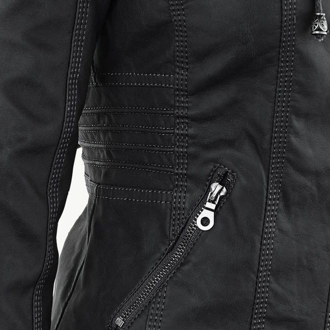 R&B | Jacke mit Kapuze Pu-leder Zeitlos, Funktional