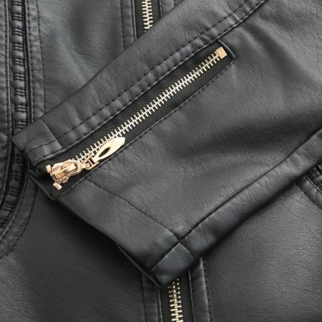 R&B | Lederjacke mit Hohem Kragen Herbst Edition