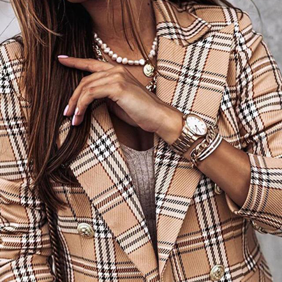 R&B | Eleganter Damenblazer mit Karriertem Muster