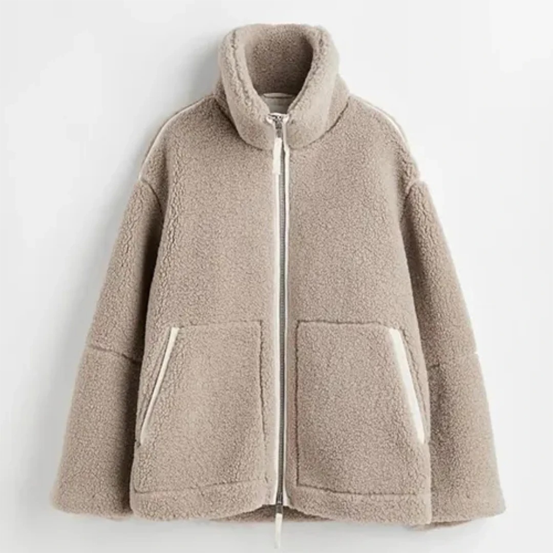 R&B | Cozy Loose-Fit Jacket High Collar