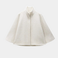 R&B | High Neck Cape Mantel Elegante a Linien Swing Jacke
