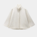 R&B | High Neck Cape Mantel Elegante a Linien Swing Jacke