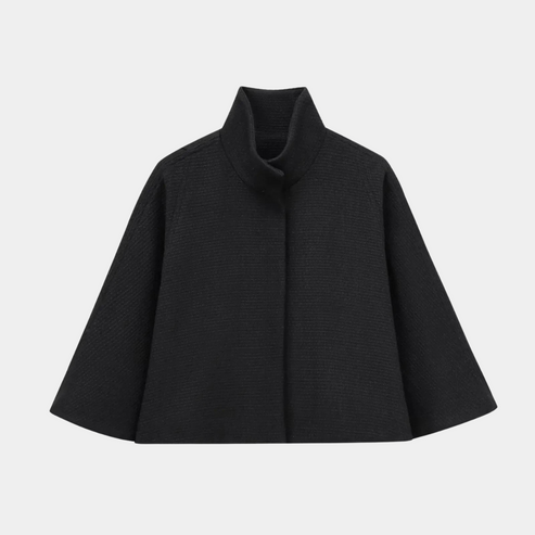 R&B | High Neck Cape Mantel Elegante a Linien Swing Jacke