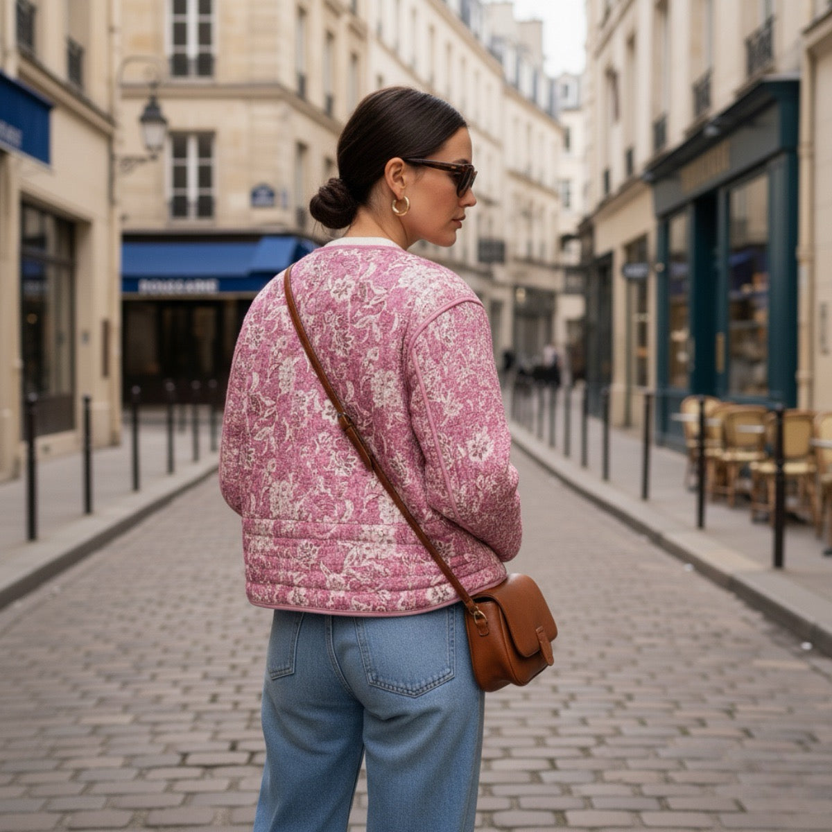 R&B | Blümchen-Steppjacke Gefüttert Damen
