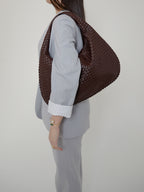 R&B | Kaffee Damenhandtasche Mit Geflochtenem Stilvollen Design