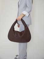 R&B | Kaffee Damenhandtasche Mit Geflochtenem Stilvollen Design