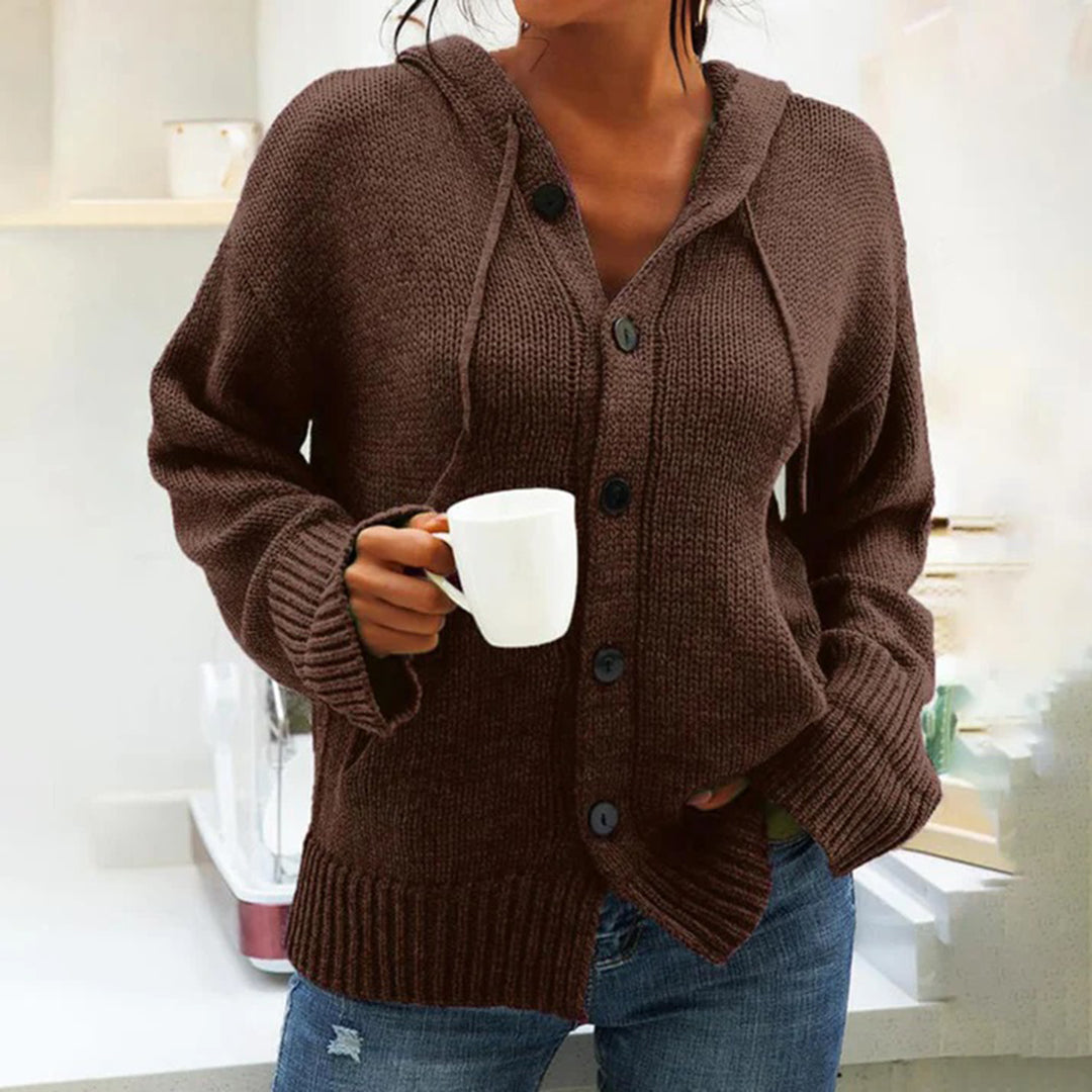 R&B | Strickjacke mit Kapuze und Kordelzug