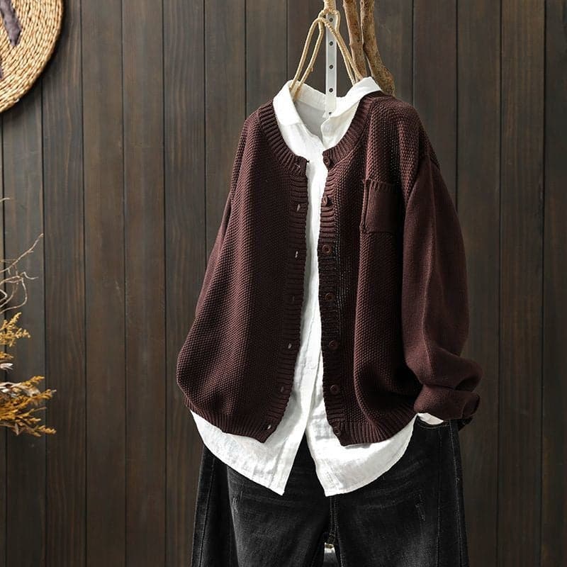 R&B | Cardigan Strick Knopfverschluss Oversized Fit Weich und Bequem
