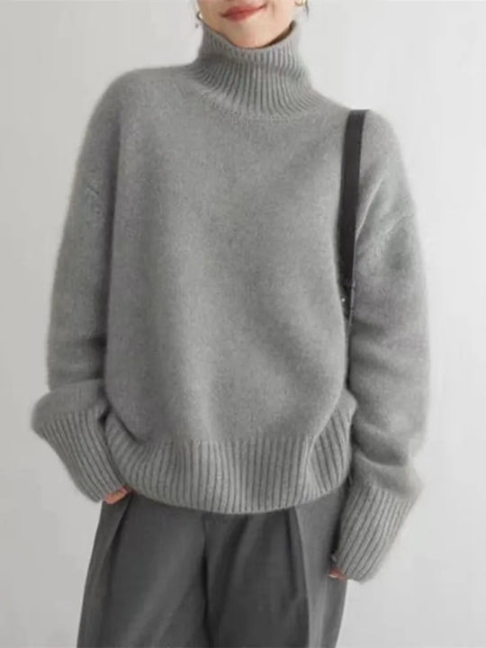 R&B | Strickpullover Hoher Kragen Oversize Passform