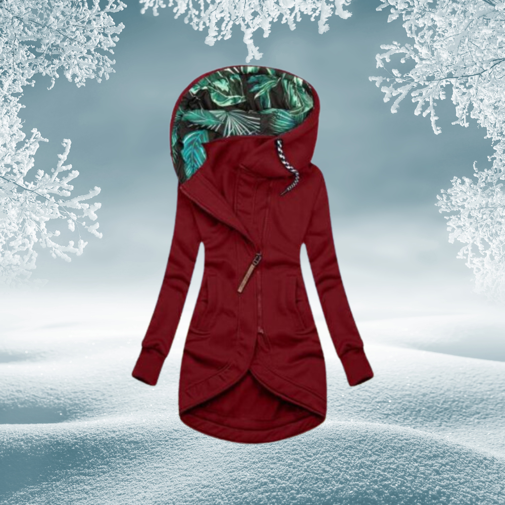 R&B | Jacke mit asymmetrischem Verschluss und Kapuze