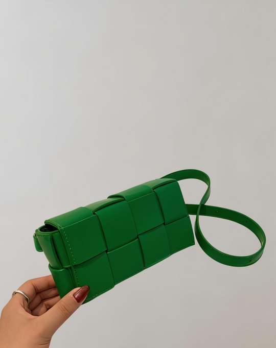 R&B | Geblockte Umhängetasche Vegan Leder Damen Geflochtene Tasche Frauen