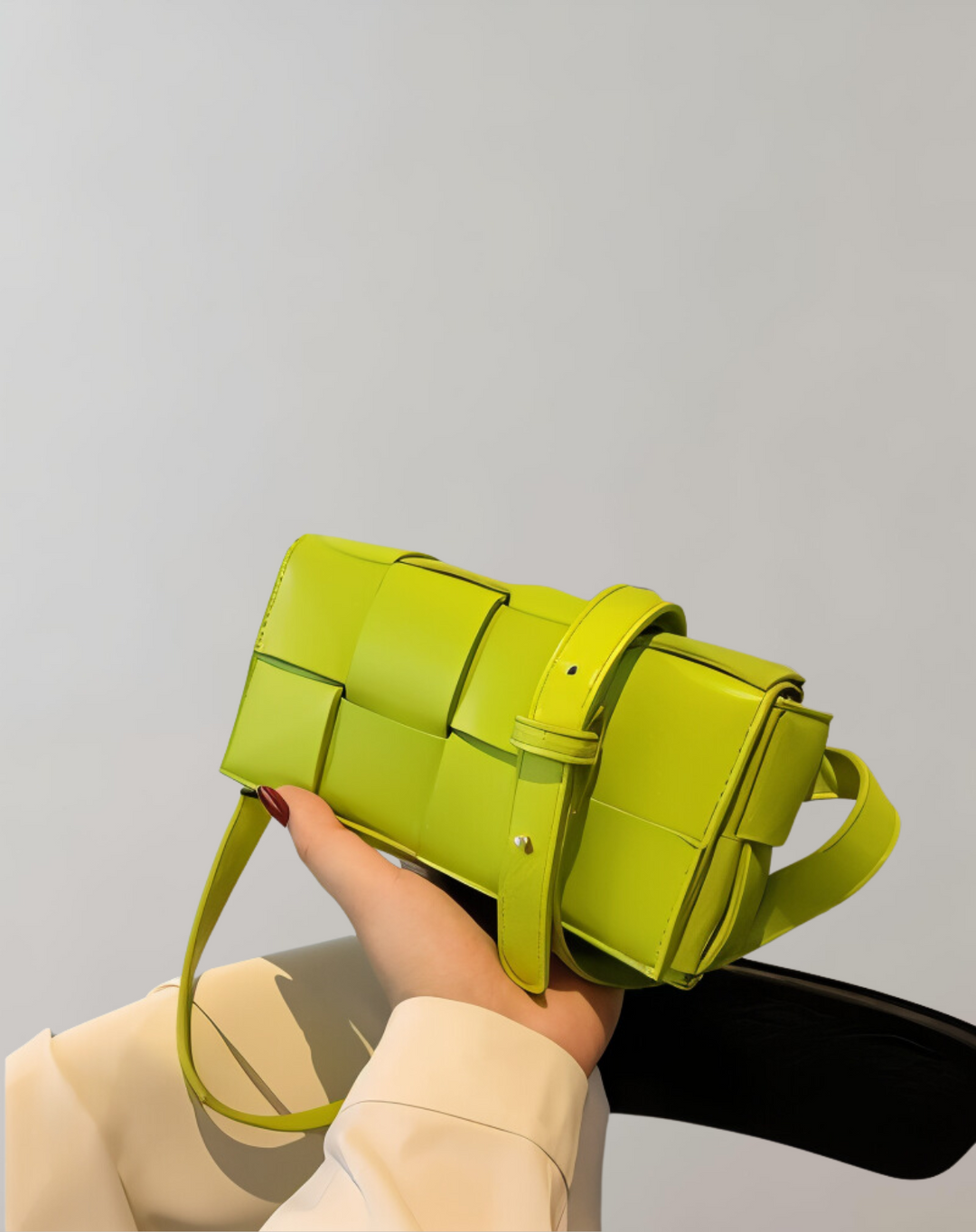 R&B | Geblockte Umhängetasche Vegan Leder Damen Geflochtene Tasche Frauen