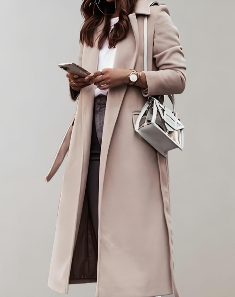 R&B | Langer Mantel mit Seitlichen Taschen und Reißverschluss