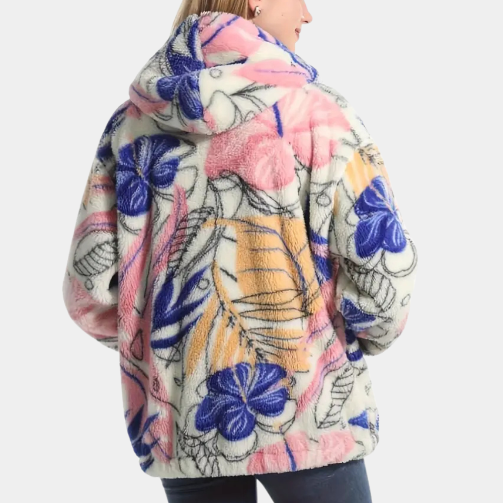 R&B | Blümchen Winterjacke mit Kapuze für Damen