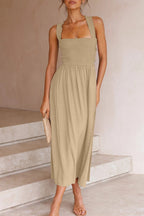 R&B | Crisscross Tie-Back Midi Kleid