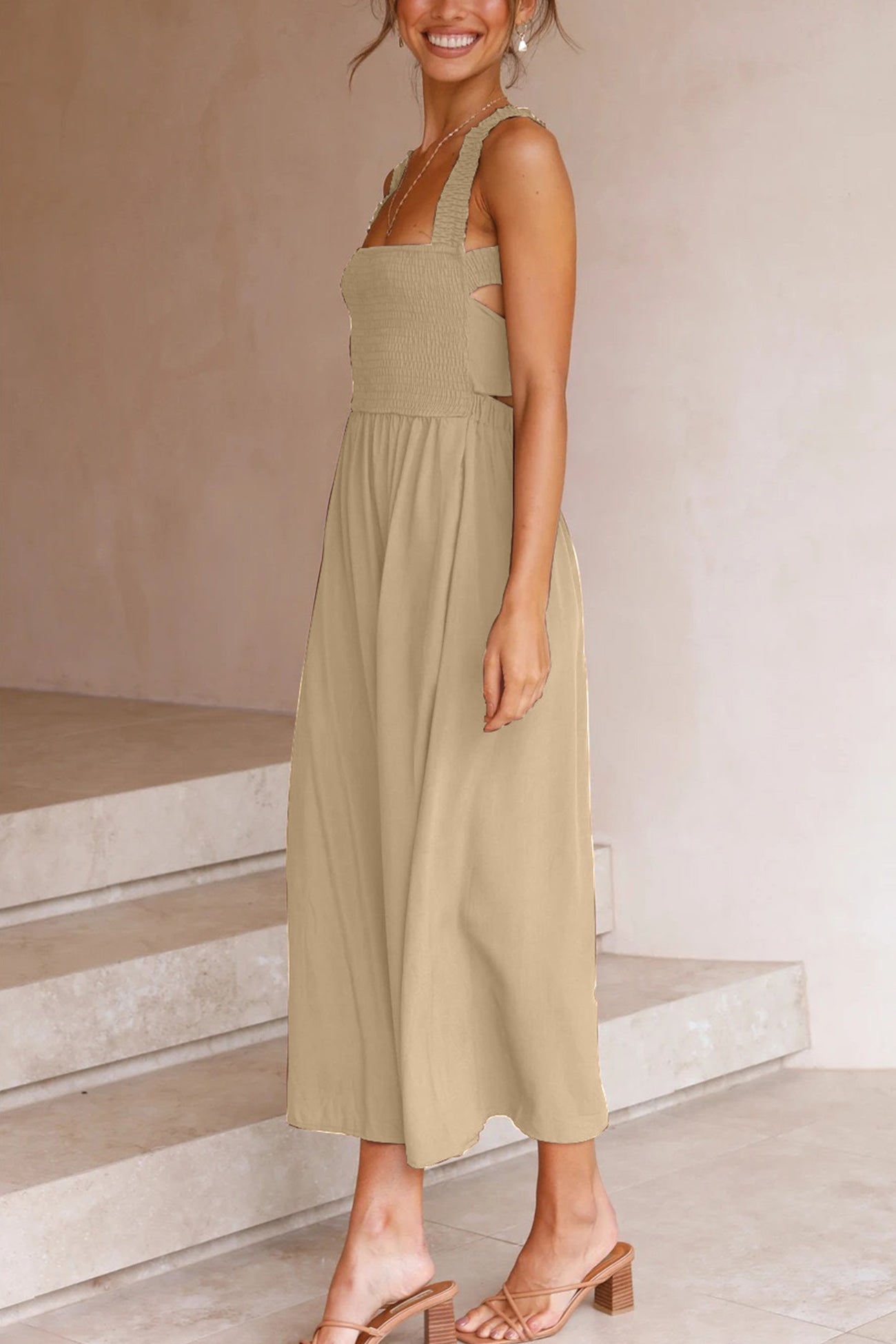 R&B | Crisscross Tie-Back Midi Kleid
