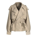 R&B | Damen Moderne Gekürzte Trenchcoat mit Langen Ärmeln