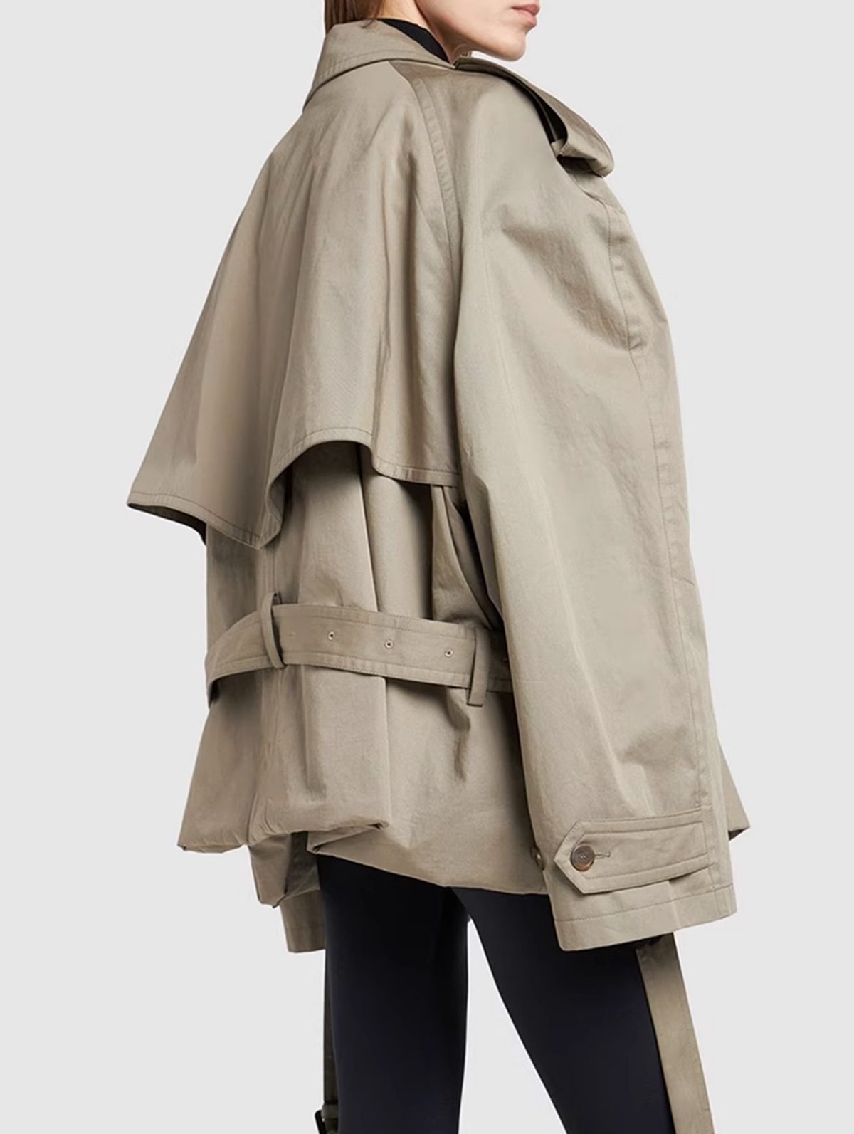 R&B | Damen Moderne Gekürzte Trenchcoat mit Langen Ärmeln