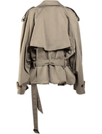 R&B | Damen Moderne Gekürzte Trenchcoat mit Langen Ärmeln