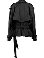R&B | Damen Moderne Gekürzte Trenchcoat mit Langen Ärmeln