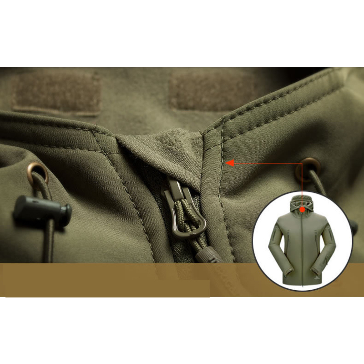 R&B | Wasserdichte Militärjacke mit Kapuze