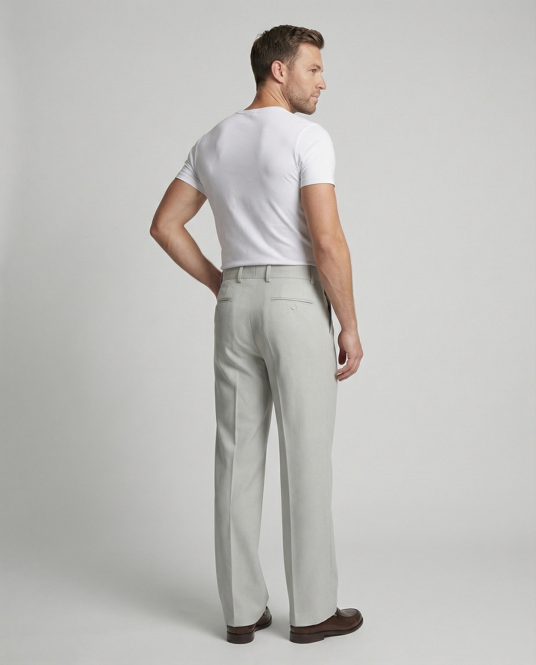 Herren Hose aus Wollmischung Slim Fit Mikro-Schlag Design