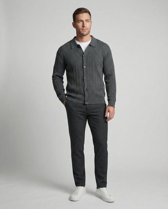 Herren Strickjacke aus Baumwolle im edlen Old-Money-Stil